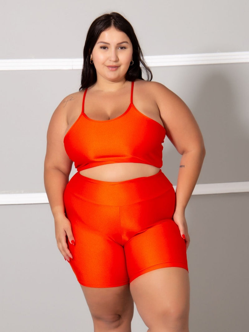 Conjunto Fitness (Bermuda + Top S/Bojo) Plus Size