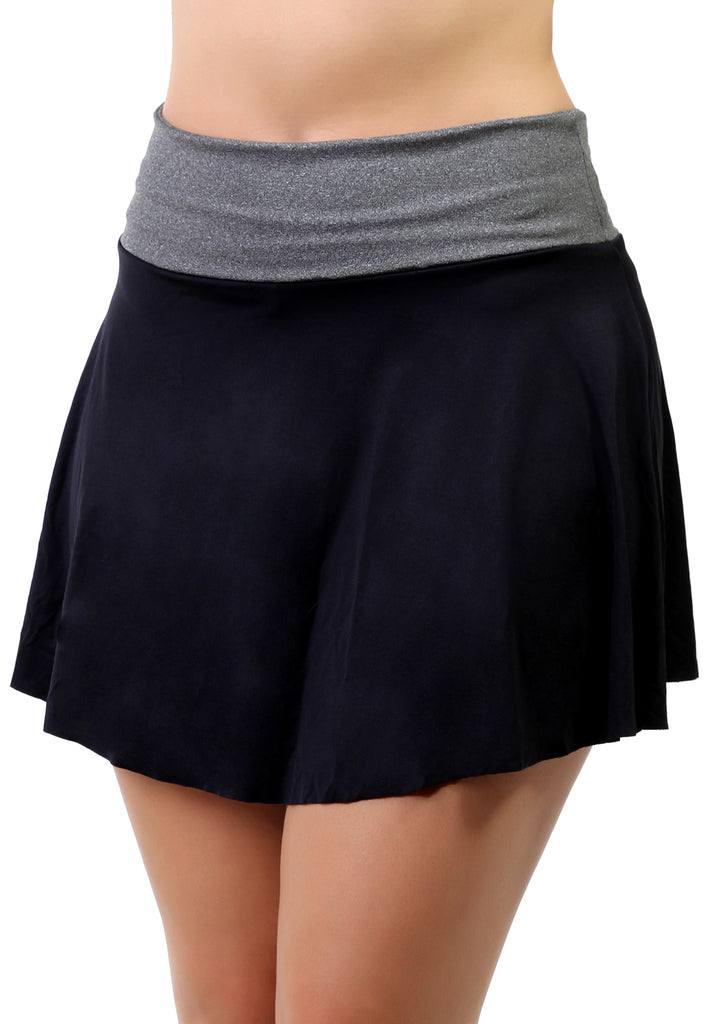 Short Saia Feminino Fitness Cor preto Liso