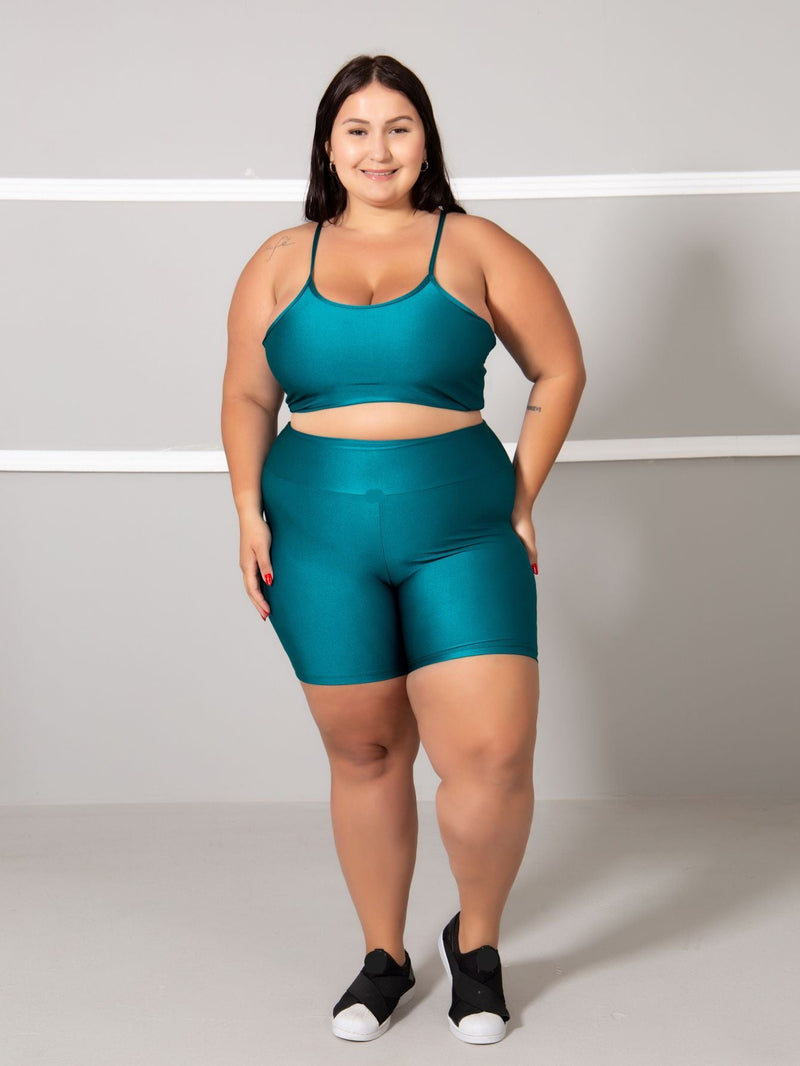 Conjunto Fitness (Bermuda + Top S/Bojo) Plus Size