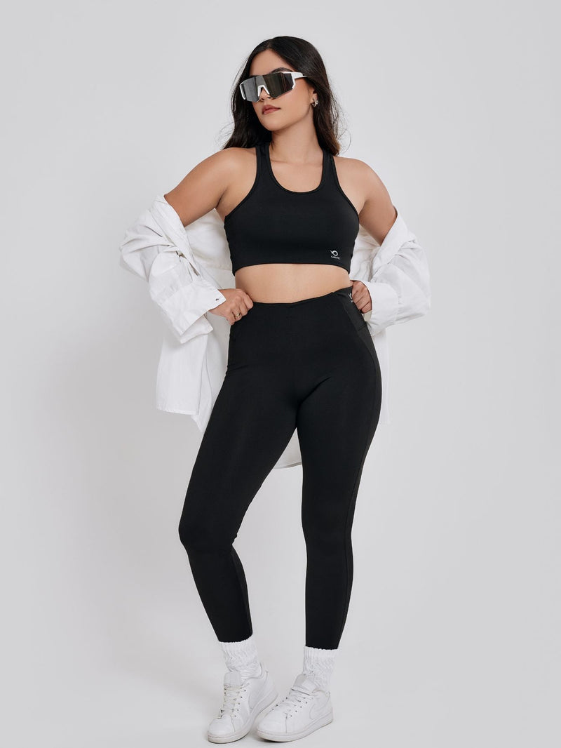 Conjunto fitness Basic (calça+top+blusa)