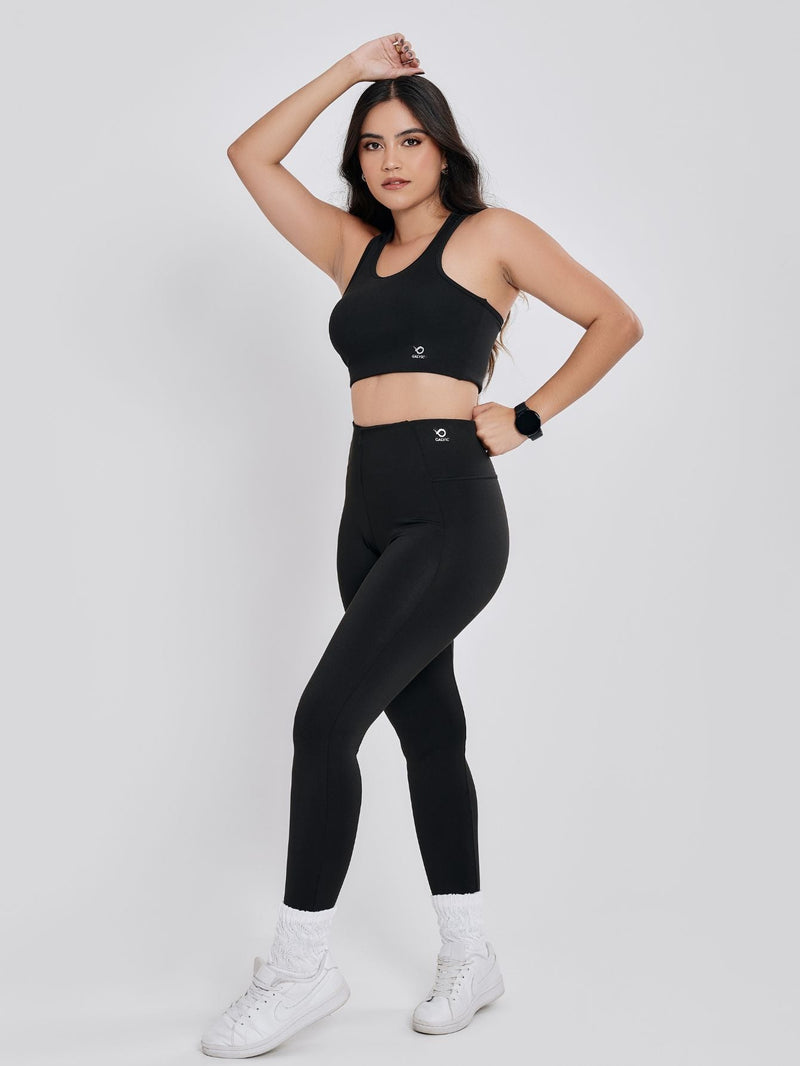 Conjunto fitness Basic (calça+top+blusa)