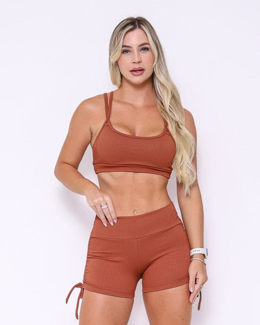 Sparkling Crystal Fitness Set in Coffee Shade