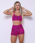 Conjunto Fitness Abbry com Estampa de Onça Deslumbrante