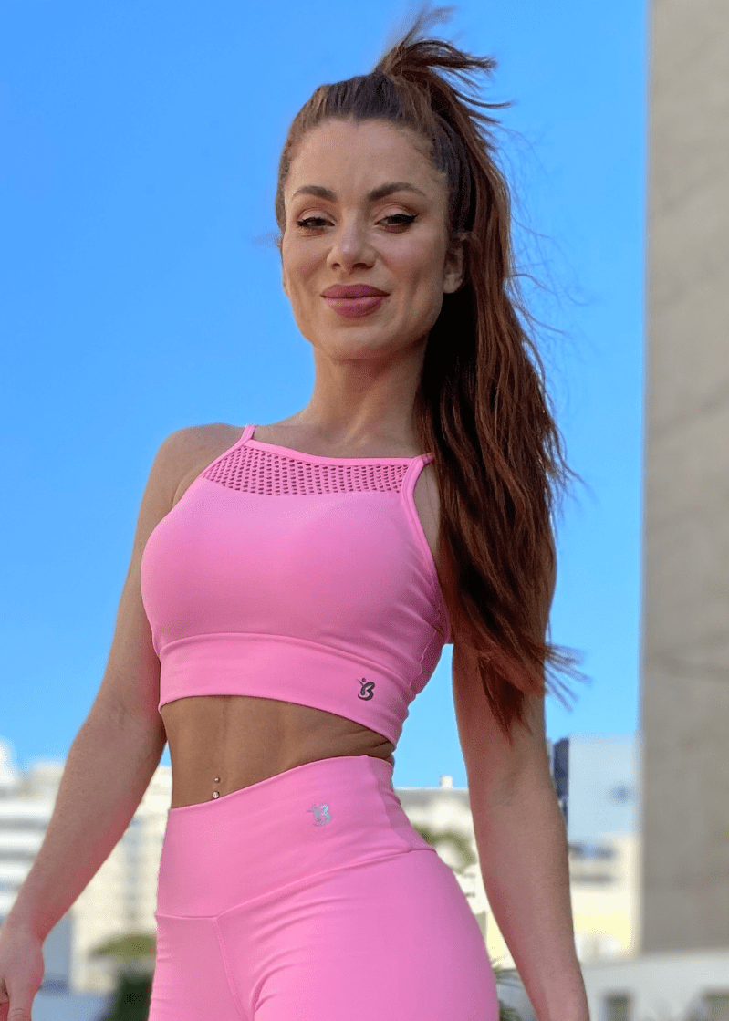 Dazzling Pink Fitness Set with Wire Details